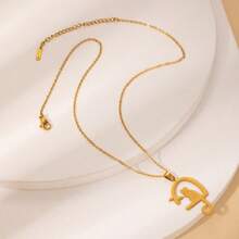 1pc Stainless Steel Gold-Tone Cute Dog Pendant Necklace, Suitable For Daily Wear And Parties - Yellow Gold - View 9