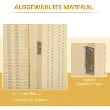 HOMCOM Paravent 4 Pieces 180 X 180 Cm Room Divider Partition Wall Made Of Bamboo, Foldable Privacy Screen Room Divider For Living Room Natural On Site - 1 - View 5