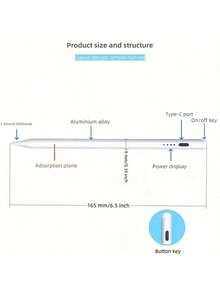 2-In-1 Stylus Smart Pencil, Used For Drawing And Writing, Compatible With Capacitive Touch Screens, USB Charging With Metal Tube, Optional White, Black, Pink, Gradient Colors - Perfect For Android Devices And IPad Air, Tablet Pens, Smartphones - chuyển màu hồng - Xem 2