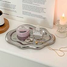 Jewelry Dish For Women, Jewelry Tray Trinket Dish, Cloud Jewelry Holder Plate, Watch Keys Tray Ring Dish Holder For Mother's Day/Christmas/Thanksgiving/Birthday Gift(Silver) - Silver - View 3