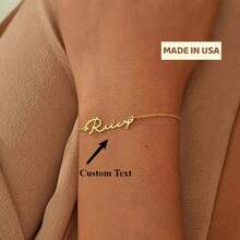Stainless Steel Personalized Women's Minimalist Name Bracelet, Perfect Daily Matching Bracelet For Women, And A Gift For Family And Friends To Celebrate Birthdays And Holidays - 彩色 - 查看 1