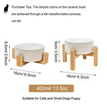 小型犬专用陶瓷加高狗碗，防滑宠物喂食碗，带支架，适用于猫、小型犬和幼犬。 - 彩色 - 查看 3