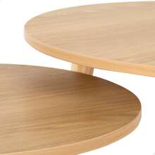 Max Home Conjunto de 2 mesas laterais, D40x44 cm e D50x50 cm, capacidade máxima de peso 5 kg, empilháveis, cor madeira natural, pés em madeira natural, para sala de estar, sala de jantar, escritório, decoração, estilo moderno ✅ Entrega em 24/48h para Espanha (península)