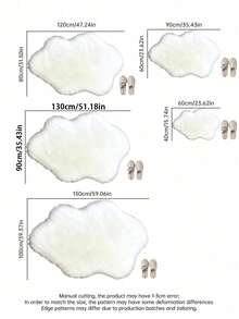 1 pieza Alfombra de imitación de lana con forma de nube - Diseño minimalista moderno, adecuada para sala de estar, dormitorio y decoración del hogar - Superficie suave y esponjosa con respaldo de goma, lavable a máquina - Regalo de invierno, alfombra gruesa, alfombra esponjosa de otoño/invierno - Morado - Ver 6