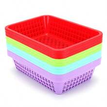 20 Pack Classroom Stora Baets10 X 7 X 2.5 Ih Colorful Stackable Detop Plastic Stora Organizer Tray Pen Peil Paper Organizer Tray For School Office Library - xanh lá câyđỏtímxanh lam - Xem 2