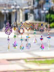 1 szt. Łapacz światła słonecznego na okno, kryształowy twórca tęczy, dekoracja ścienna do pokoju dziecięcego, kryształowy łapacz słońca z wysadzanymi diamentami motywami motyli, pszczół i kotów, żyrandol, dekoracja domu, dekoracja samochodu, prezent dla dziewczynki, Święto Dziękczynienia, prezent na Boże Narodzenie i Walentynki