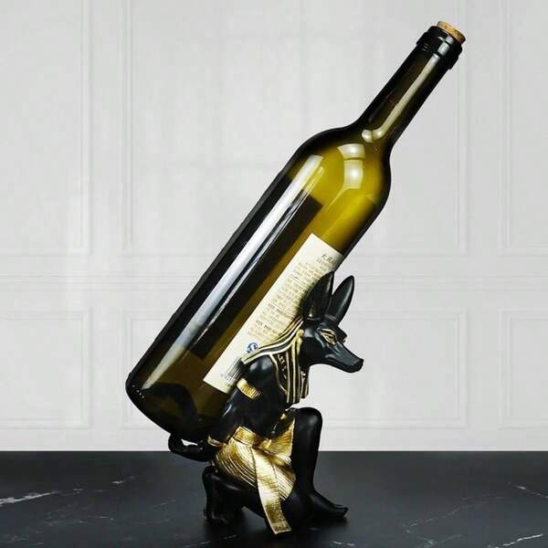 Small Wine Rack Small Wine Bottle Holder Tabletop Wine Bottle Stand Premium Resin Material Decoration Anubis
