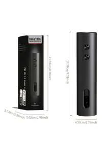 1 pieza/Opción de caja de regalo, Abridor de botellas de vino eléctrico recargable con cortador de papel de aluminio, vertedor, tapón al vacío y base de almacenamiento, Sacacorchos automático con carga Tipo-C, Adecuado para el hogar, la cocina, fiestas, bodas, regalo de Navidad - Multicolor - Ver 3