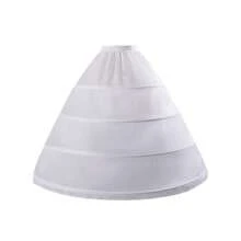 女士婚纱衬裙，带2/3/4/6个裙撑，内衬裙撑，洛丽塔裙，带衬里蓬蓬裙，新娘内衬裙，荷叶边工艺，情人节配饰 - 白色 - 查看 8