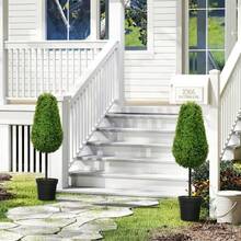 HOMCOM Set Of 2 Artificial Boxwood Plants, 90cm Teardrop Shape, Plastic Potted Artificial Plants, Modern Room Decoration - 1 - 查看 2