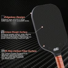 New Kevlar 3K Camouflage Textured Carbon Fiber Pickleball Paddle, Edgeless 16MM - Black - View 4