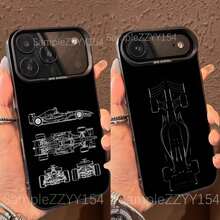 compatible con funda de teléfono de carreras de coches de Fórmula 1 compatible con  17,16,15,14,13,12,X,8,Pro,Max,Plus,E,SE4,Air,Mini negro IMD mate, funda compatible con  17 pro max, funda de  17 pro, funda de  17, funda de  16 pro max - z8 - Ver 1