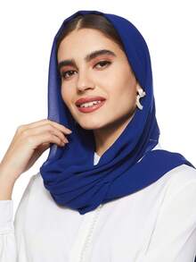 1 peça de hijab feminino de cor sólida, abaya feminina básica, lenço de cabeça clássico de cor sólida, turbante.