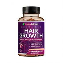 Hair Growth Vitamins For Women | Biotin 10,000mcg, Collagen, Patented OptiMSM, GoMCT, Saw Palmetto | Naturally Regrow Stronger & Healthier Hair, Skin And Nails | Stops Hair Loss | 60 Day Supply - 1瓶 - 查看 10