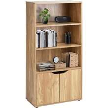 FurnitureR Estante de Exhibición Independiente Mesita de Noche de 2 Cubos con Gabinete de Almacenamiento de Fotos de Libros de Una Puerta, Estante De Almacenamiento Organizador Haya(Haya Big) - Multicolor - Ver 4