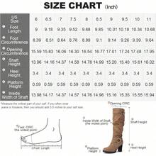Women's Knee High Boots – Chunky Block Heel, Side Zipper, Warm Winter Boots For Casual, Office & Party Wear - 灰褐色絨面革 - 查看 7