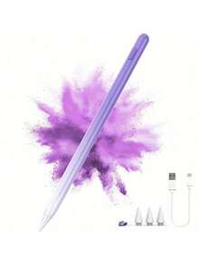 2-In-1 Stylus Smart Pencil, Used For Drawing And Writing, Compatible With Capacitive Touch Screens, USB Charging With Metal Tube, Optional White, Black, Pink, Gradient Colors - Perfect For Android Devices And IPad Air, Tablet Pens, Smartphones - chuyển màu hồng - Xem 7