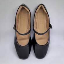 Women's Mary Jane Flats Square Toe Patent Leather Simple Basic Elegant - 黑色 - 查看 3