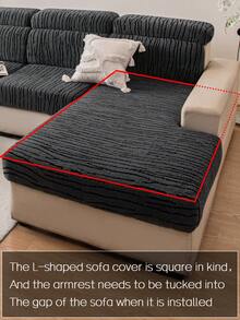 1 Vỏ bọc đệm ghế sofa bằng nhung mềm Jacquard dày ấm áp chống trượt, kiểu dáng mềm mại, thân thiện với làn da, chống thú cưng, vải bọc ghế sofa co giãn, chống trầy xước mùa thu/đông, phù hợp cho ghế sofa kết hợp hình chữ L và ghế sofa 1/2/3/4 chỗ ngồi (Bán riêng lẻ) - Màu xám đen - Xem 12