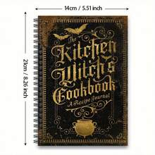1 cuốn sách dạy nấu ăn theo phong cách Gothic cổ điển - Bìa đen và vàng trang nhã có viền trang trí công phu, Nhật ký công thức nấu ăn khổ A5 (5x8,3 inch) - Thích hợp cho nhà bếp, phòng ăn hoặc sách phép thuật của phù thủy - Quà tặng cho đầu bếp tại nhà, thợ làm bánh và đồ trang trí Gothic, Sổ tay bìa mềm bền để ghi chép kế hoạch nấu ăn, phép thuật hoặc - Sách dạy nấu ăn cổ điển, đồ trang trí nhà bếp Gothic, gáy lò xo, thiết kế bìa nổi, in chìm phức tạp, thích hợp cho lễ Halloween - 1 - Xem 3
