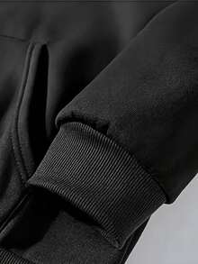 500 g sweat-shirt à capuche graphique noir et blanc unisexe - Tenue confortable - Blanc - Voir 5