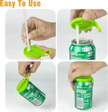 Reusable Silicone Can Lids With Straws, 1-Pack With Random Color Leak-Proof Lids, Universal Type, Suitable For Soft Drink And Beer Cans,  Leak-Proof Seal, Easy To Clean, Available In Multiple Colors, Suitable For Home, Parties And Travel Use. - Random - View 4