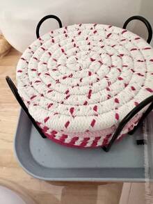 手工编织流苏杯垫套装，贴心乔迁礼物，耐热棉质杯垫，适用于马克杯和玻璃杯，独特的手工工艺品