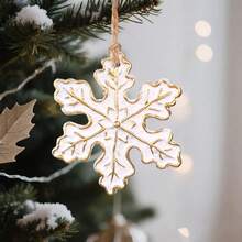 Christmas Cute Stars/Snowflakes Christmas Tree Rocking Horse Home Decor - Blanco - Ver 6