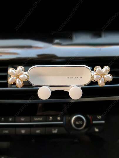 Car Phone Bracket With Diamond Bow Outlet Gravity Car Navigation Bracket Practical Interior Decoration