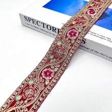 10 Yards Ren thêu kim sa chỉ vàng - Ruy băng hoa trang trí, thích hợp cho các dự án may vá, may mặc và thủ công DIY - Nhiều màu - Xem 12