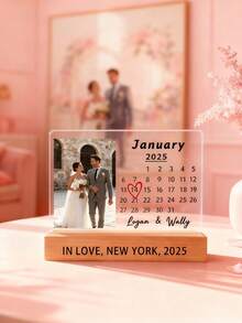 个性化亚克力相框，可定制日历设计，家居装饰礼品，适合送给家人、情侣、男朋友、女朋友，可作桌面摆件、家居装饰、结婚礼物、母亲节毕业礼物、返校礼物、送给同学和老师的礼物、圣诞礼物等。 - 彩色 - 查看 4