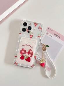 1 Cặp Ví đựng thẻ trong suốt họa tiết anh đào kèm vòng đeo tay hình dâu tây, Ốp điện thoại chống sốc dày tương thích với iPhone 17/17 Pro, 15 Pro Max, 16/16 Pro/16 Pro Max, 16 Plus, 15 XR, 7/8, 15 Pro Max, 12 Pro Max, 13 Pro Max, 14 Pro Max, 13, 14, 11, 12, 14 Plus, 11 Pro, XS, XR, 7/8 Plus, 8 GES2, A134G, A22, A21S, A514G, A52, S22 Ultra, A335G, Tương thích với Redmi 10, Tương thích với Redmi Note 11 4G, Tương thích với Redmi 11 Lite, A53, A14, A23, S23 Ultra, S24, A14, A15, S23, A73 - Nhiều màu - Xem 3