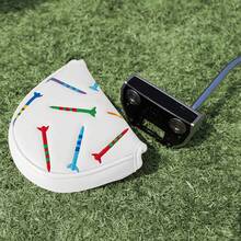 Colorful Striped Putter Cover - Combines Protection And Durability, Stylish And Beautiful, Ideal Choice For Young Golfers And Fashion Enthusiasts | Perfect For Daily Practice, Tournaments And Casual Outings - White - View 4