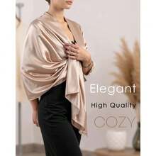 Satin Shawl Wraps For Women Evening Dresses Wedding Bridal Party Silky Scarf Formal Cover Up Bridesmaid Gifts,27467825 - Rượu sâm banh - Xem 2