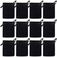 2025Nydotd 100pcs 2 X 2.8 Inch Black Velvet Cloth Jewelry Pouches Velvet Drawstring Bags Christmas Candy Gift Bag Pouch For Wedding Favors Gifts, Event Supplies Party Favors - 酒紅色 - 查看 8