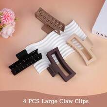 5 Inch XL Jumbo Claw Clips For Thick And Long Hair, 4-Pack Oversized Matte Rectangle Hair Clips For Women, Strong Hold Non-Slip Jaw Clips, Neutral ShadesMatteNeutrals - MatteNeutrals - Xem 8
