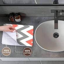 3D Coral Gris y Blanco Toalla, 15x 22 Pulgadas - Toalla de mano de 12x18 - Ver 5