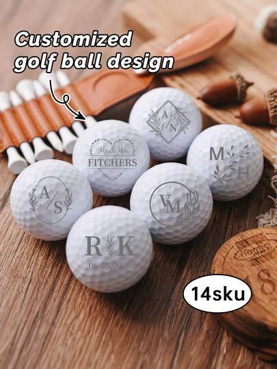 Pelotas de golf personalizadas y personalizadas como recuerdo de boda, con nombres, fecha, monograma - un regalo único para los invitados, la novia y el novio, para San Valentín, parejas, un regalo de agradecimiento inolvidable para celebrar ocasiones especiales, bodas personalizadas y momentos románticos