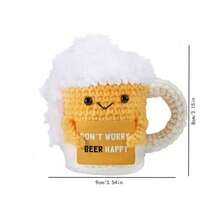 1 件可爱手工编织趣味钩针挂饰玩偶装饰带卡，包含爱心、橘猫、小猫、咖啡、啤酒、蜜蜂、粉色茶杯、鹅、乌龟、卧室、办公室、客厅、家居、风景、汽车装饰、窗户装饰、家居装饰、毛绒玩具、门前土豆、针织毛绒动物、钩针毛绒礼物 - 彩色 - 查看 10