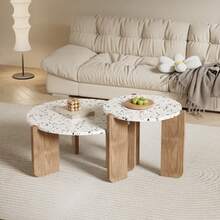 Modern Modular Coffee Table, Side Table, Coffee Table Set For Living Room, Sofa Side Table And Balcony, Set Of 2 - Camel - View 2