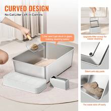 Cat Litter Box Enclosures - Silver - View 3