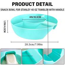 1pc Solid Color Silicone Snack Bowl, Suitable For 40oz Handled Cups, Reusable Snack Tray Ring, Cup Accessory, Picnic Equipment - Multicolor - View 9