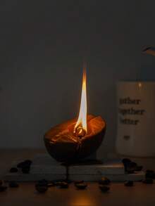 1pc Unique Coffee Bean Shaped Scented Candle, Boutique Fragrance Decor Candle, Coffee Scent, Valentine's Day Gift - Multicolor - View 1