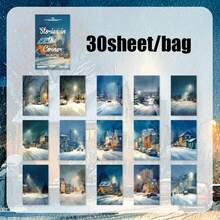 30pcs/Pack "The Cornered Story" Series Vintage Cartoon Landscape Stickers, Scrapbooking Supplies, Notebook Accessories, Frame Decor, Laptop/Phone Case, Mug, Old Magazine, Pencil Case, Desktop Decor Stickers, Back To School Stationery - Multicolor - View 14