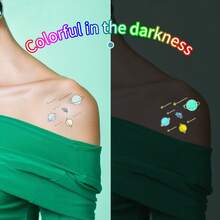 yikexuanli 4 szt./8 szt. 15 ml fluorescencyjnego tuszu do tatuażu, świecący w ciemności, odpowiedni do zdobienia ciała, tatuaż DIY - Wielokolorowe - Zobacz 6