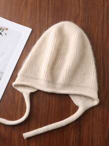 1 件大头围帽子，女士保暖护耳针织帽，适合秋冬季，百搭时尚