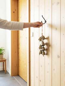 Sinos artesanais, sinos de bronze, enfeites de sino de vento, um cordão com 8 combinações, decoração para casa, sinos de vento que podem ser pendurados na porta de casa para decoração de casamentos, festas de fim de ano, decoração de Natal, decoração de quarto, decoração de Natal de inverno, decoração de Natal para casa, presentes de Natal, decoração natalina - Bronze - Ver 5