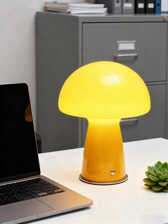 1PC Enchanting Fairytale Glass Shade Table Lamp. USB-Powered, LED Night Light Perfectly Suited For Home Offices, Bedroom Bedside Tables, Or As A Cosy Living Room Accent