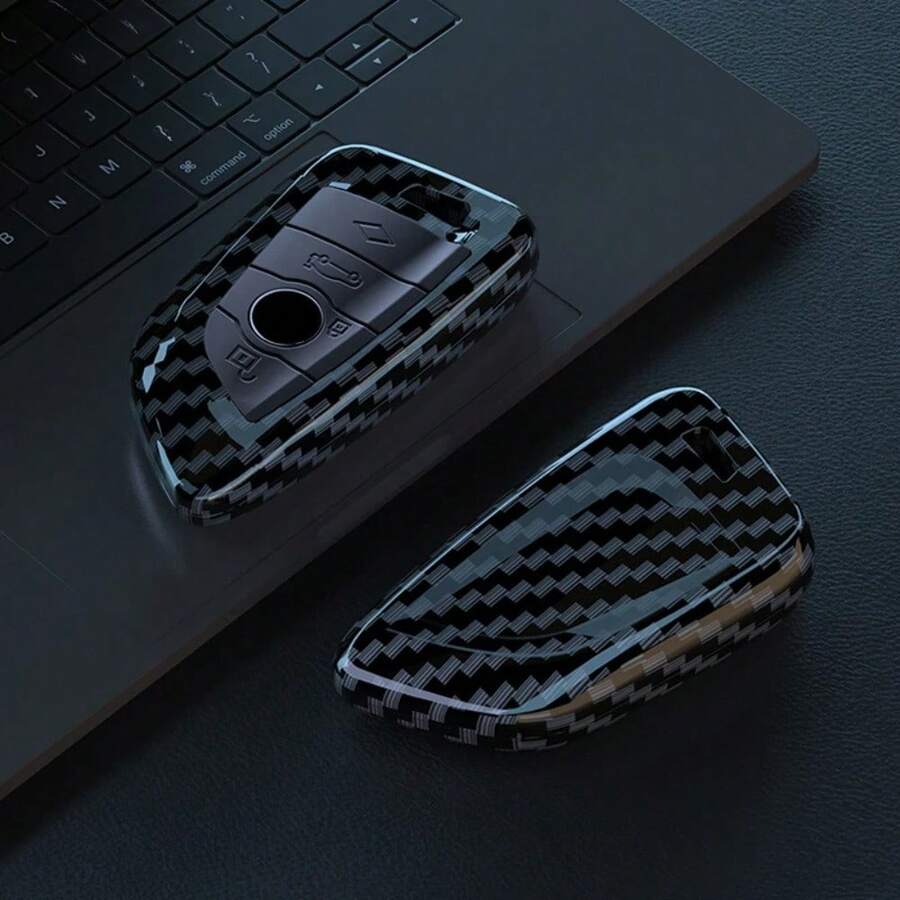 Funda de llave de coche con patrón de fibra de carbono ABS para BMW X1 X3 X5 X6 X7 F30 F34 F10 F20 G20 G30 G01 G02 G05 F15 F16 Serie 1 2 3 5 7 G11 G32 - Patrón de fibra de carbono - Ver 1