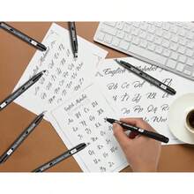 Calligraphy Pen Set 10 Size Hand Lettering Pens For Beginners Calligraphy Markers Brush Pens For Art Drawing Sketching Scrapbooking Journaling Signing - Black - View 6